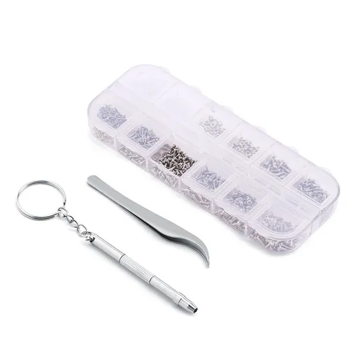 Eyeglass Sunglass Watch Repair Stainless Steel Screws Nuts Tool Kit Tweezer Screwdriver