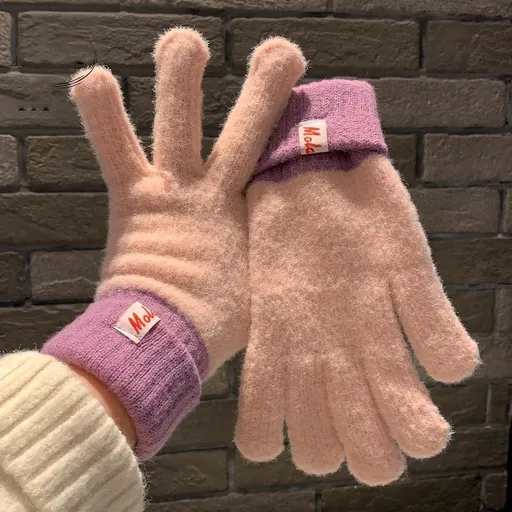 Knit Gloves Pink