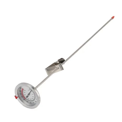 Cooking Thermometer Stainless Steel 50 to 550℉ 40cm Mechanical Probe Thermometer with Metal Clip for Oil Frying Grilled Foods