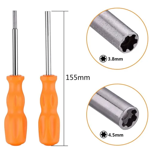 Security Screwdriver Gamebit Repair Tool 155mm Orange 2PCS for Nintendo SFC N64 GameCube