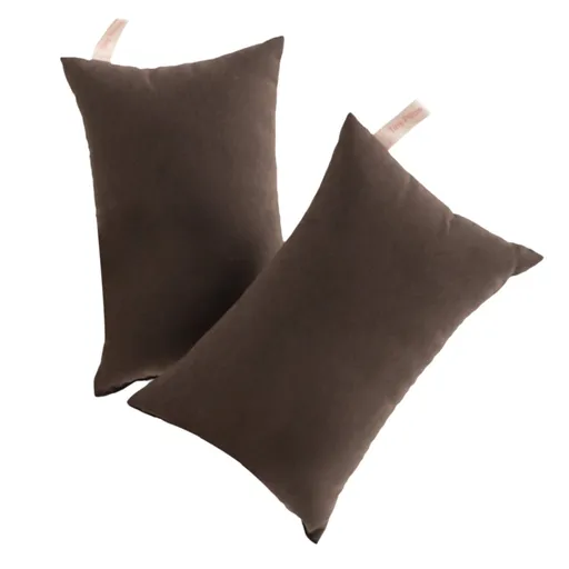 2 Pack Microfiber Travel Pillows - Soft Mini Pillows for Neck Support , Machine Washable Pillows for Travel, Pets, and Kids, brown, 27.9 x 17.8 cm