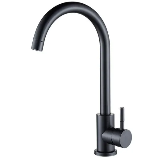 Kitchen Faucet, Single Handle High Arc Sink Faucet, 360 degree rotation, single-handle control, Matte Black Finish