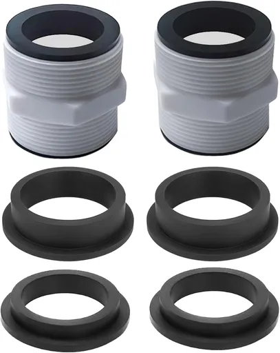 Pool Hose Connector for Intex Coleman Swimming Pool Pump Hose Extender Adapter with 11228 11412 L-Shape O-Ring Gasket | 2 Hose Connector 8 Sealing Rings