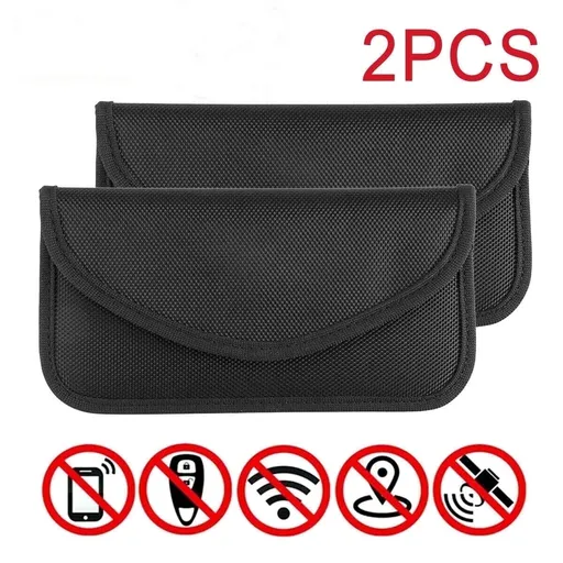 Faraday Bags for Phones, Cell Phone Signal Blocking Bag, RFID Phone Case,Faraday Bag for Phone & Key Fob(2 Pack)