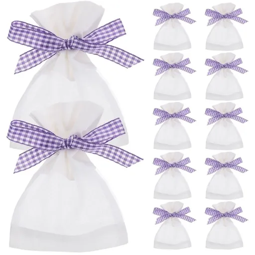 White Empty Lavender Sachet Bags Breathable Storage Pouches for Multi-Use 10Pcs
