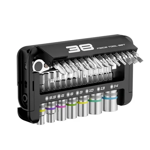 38 in 1 Comprehensive Socket Wrench Set Featuring Magnetic Socket Precise Design Ergonomic Grip and Storage Box