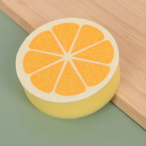 Kitchen Cleaning Sponge with Thick Scouring Surface for Dishes, Pans and Benchtops, Durable for Everyday Washing Up, Orange