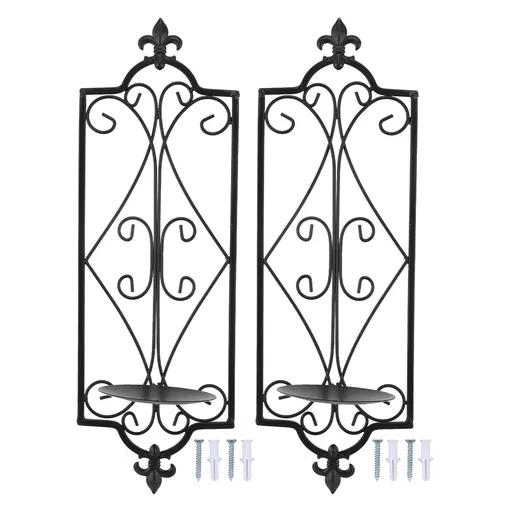 2pcs Wall Sconce Candle Holder Hanging Iron Wall Candle Sconce Holder Wall Decorations for Living Room Dining Room