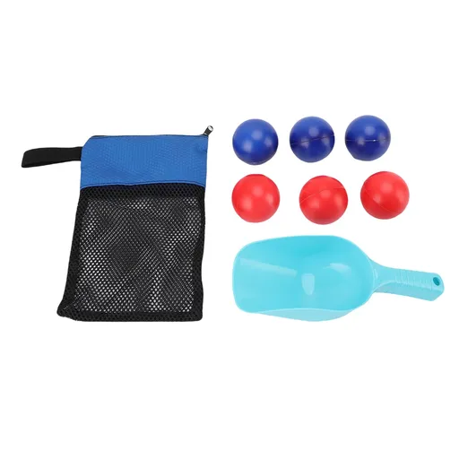 Beach Toss Game Set PVC Blue and Red Balls Portable Outdoor Toss Game Beach Accessories with Mesh Bag and Shovel for Adults Teens
