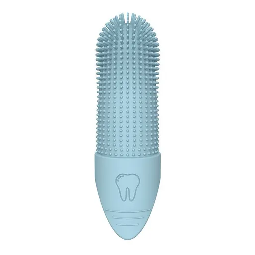 Gentle Silicone Finger Toothbrush for Cats and Dogs – Reusable, Soft 360° Bristle Design for Daily Plaque and Tartar Removal, Comfortable Pet Dental Care at Home (Blue)