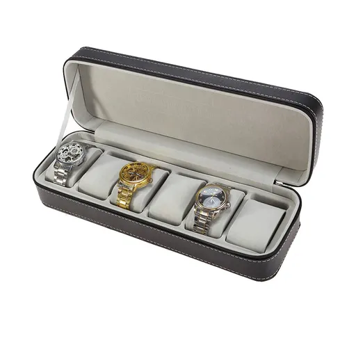 Watch box, travel watch cases for men, watch display case, men's watch box organizer, 6 slot portable travel watch box