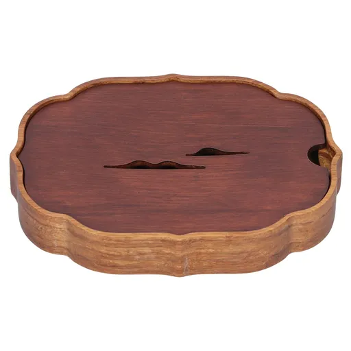 Chinese Style Bamboo Tea Tray Box with Water Storage for Kungfu Tea Set Accessories