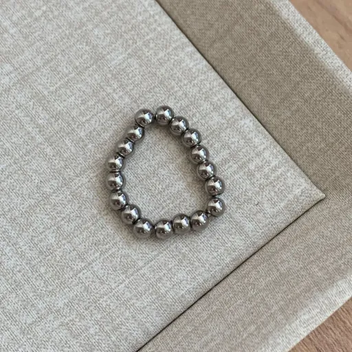 Steel Bead Elastic Zircon Ring | Halloween Daily Matching Gift | Fashion Simple Stack‑Wear Style Luxury Finger Ring