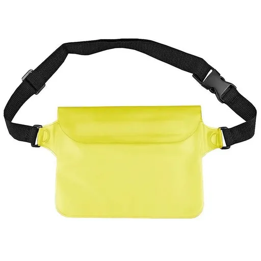 Waterproof Underwater Waist Belt Bum Bag Beach Swimming Boating Dry Phone Pouch - Yellow