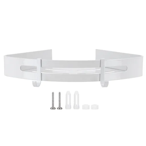 White Toilet Triangular Basket Hotel Bathroom Single Layer Aluminum Shelf for Bathroom