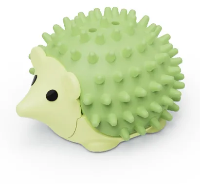 Green 4 Pack Hedgehog Catnip Toys Self Grooming Face Scratcher & Teething Chew Toy Soft Rubber Interactive Play Set for Kittens