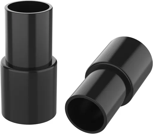 Vacuum Hose Adapter 1-3/8 Inch OD to 1-1/4 Inch ID Plastic Connector Reducer 2 Pcs Black