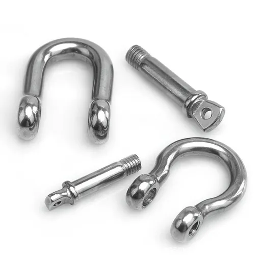 2pcs 304 stainless steel shackle D-type safety U-shaped lifting bow shaped American horseshoe shaped shackle D-type lifting ear