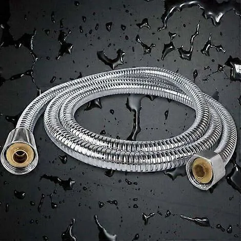 Long Stainless Steel Shower Hose, Chrome Finish, Durable Shower Pipe
