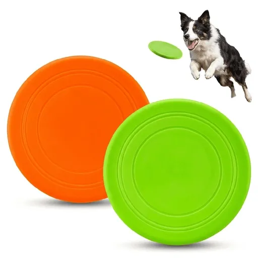 2 Pack Dog Flying Disc 7 Inch Soft Floating Fetch Toy for Aggressive Chewers Puppy Outdoor