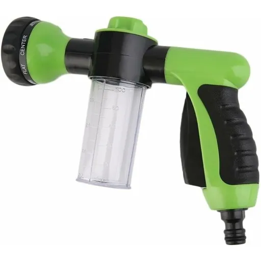 Garden Hose Nozzle With Tank For Soap Or Fertilizer - Jet Wash - Watering Accessory - 8 Watering Modes - Garden Hose