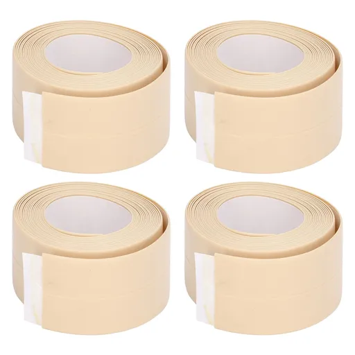 4Pcs Kitchen Sealant Strip PVC Waterproof Self Adhesive Sealing Tape for Bathroom Sink