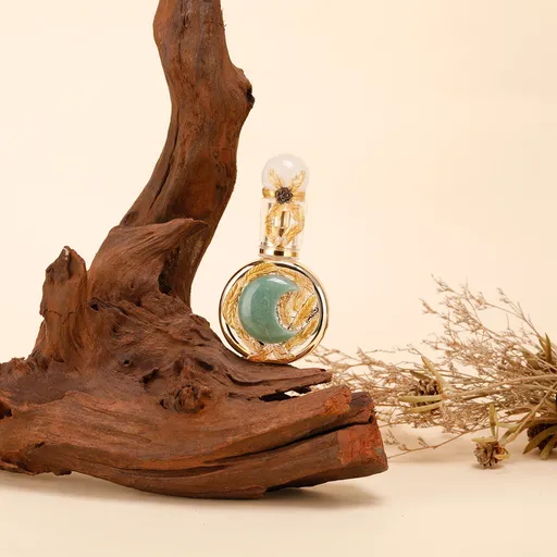 Healing natural crystal perfume bottle(25ml)-rose quartz aventurine Moon style