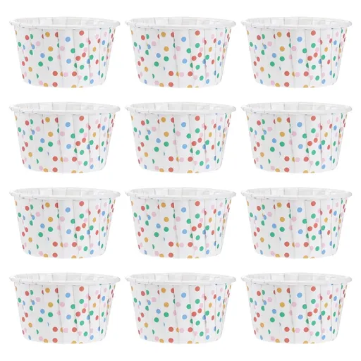 Disposable Multi Paper Cake Cups 100Pcs Leak-Resistant Dessert Bowls