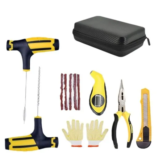 Universal Tire Repair Kit, Heavy Duty Car Emergency Tool Kit for Flat Tire Puncture Repair,7 Pcs Value Pack, Tire Plug Kit fit