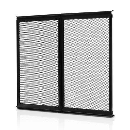 RV Screen Door Protector, 571.5 x 508 mm Door Grille, Easy to Install and Disassemble, Reinforced Breathable Protective Mesh, Aluminum Alloy Camper RV Entry Protector for Pet Protection, Black