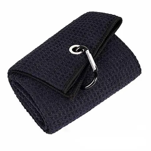 Golf Towel Waffle Cotton Sports Cleaning Cloth with Carabiner Clip