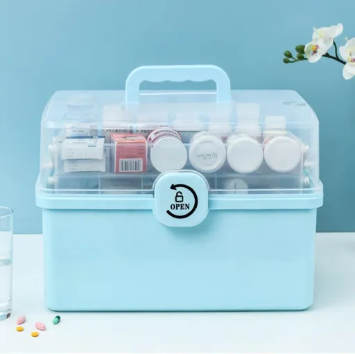 Multipurpose Storage Box Organizer Folding Tool Box/Art Crafts Case/Sewing Supplies Organizer/Medicine Box/Family First Aid Box