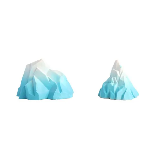 Aquarium Snow Mountain Decoration, Fish Tank Aquascape Iceberg, Glacier Landscape Decoration 2PCS，Blue-White