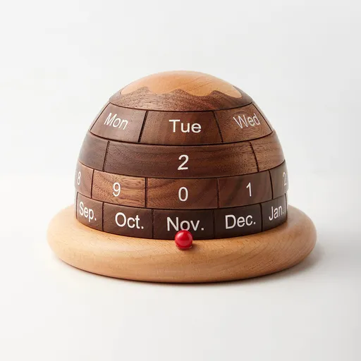 Wooden desktop calendar, Cubicle decor, Office desk decor, Block calendar for desk, Perpetual desk calendar planet