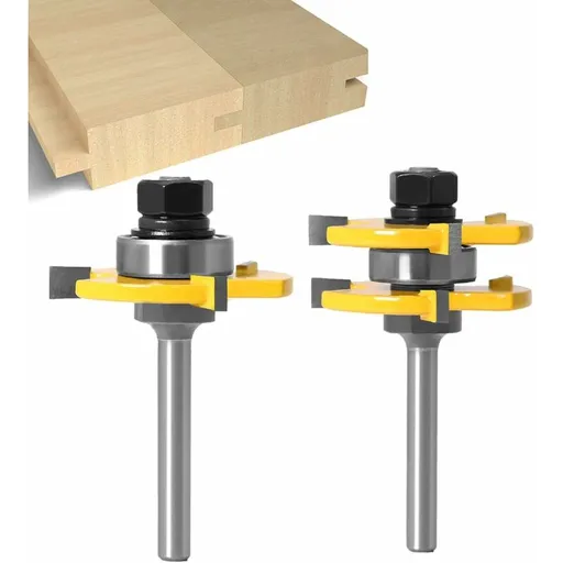 Router Bit Set 6Mm Shank T Shape Wood Cutter 3 Teeth Industrial Grade High Hardness
