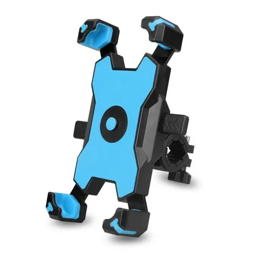 Blue Secure Grip Bike Phone Mount Adjustable 360 Rotation Bicycle Handlebar Holder Universal Cradle For Mtb & Road Cycling Mounts & Holders