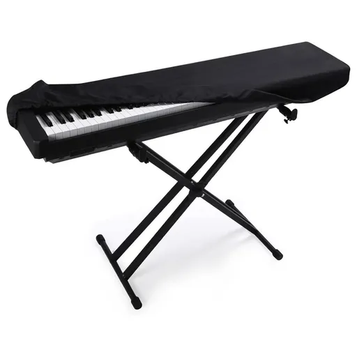 88 Key Keyboard Dust Cover - Stretchable Fabric Protector for Digital Piano & Electronic Keyboards (Black) - Universal Fit with Storage Bag