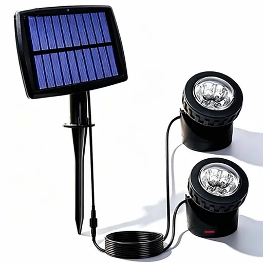 Solar Underwater Pond Lights Multi-Color Waterproof Solar Pond Lights for Pool Fountain Waterfall with Adjustable Head and Panel