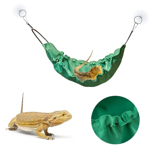 2 pack Reptology Lizard Hammock with Suction Cups Bearded Dragon Tank Accessories Reptile Lounger for Chameleon, Snakes, Hamster