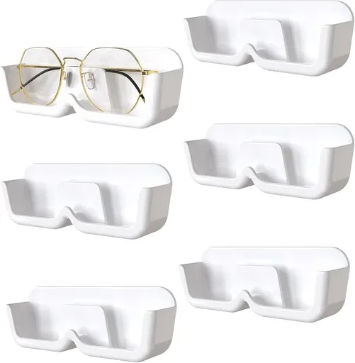 Wall Mounted Glasses Holder Space Saving Design White