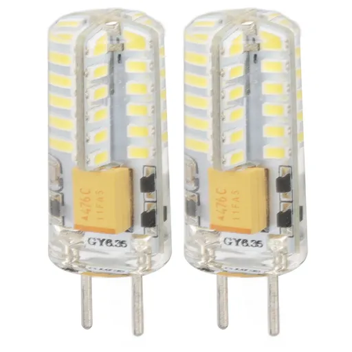 GY6.35 Bulb Eye Protection Energy Saving 6000K 3W 48 LED Light Bulb for Chandelier Table Lamp 12V 2pcs