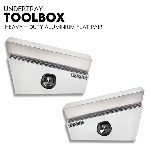 Under Tray Tool Box Underbody Pair Set 750mm Aluminium