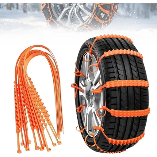 Universal Anti-Skid Snow Tire Chains, New Universal Emergency Traction Cables, Reusable Winter Safety Chains for Cars, SUVs, Trucks on Snow Ice Mud