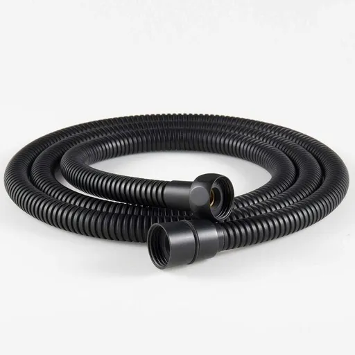 Stainless Steel Shower Hose, Kink-Resistant and Explosion-Proof, Brass Fittings, G1/2 Thread, 1.5 m Hose Length, Matte Black Finish