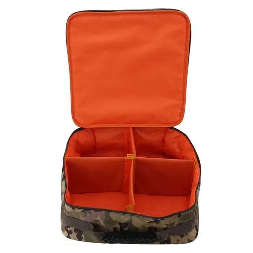 Fishing Reel and Gear Case Large Capacity Adjustable 4 Compartments Fishing Tackle Storage Bag CP Camo Pattern