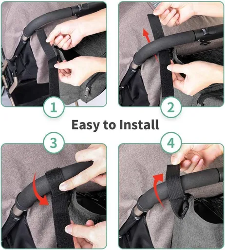 Baby Stroller Organizer Large Capacity Portable Storage Bag Easy Cleaning Washable Light Weight Stroller Cup Holder for Outdoor