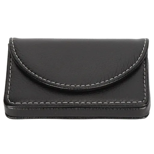 Business Name Card Case PU Leather Holder Organizer Gifts for Traveling BusinessBlack 033#