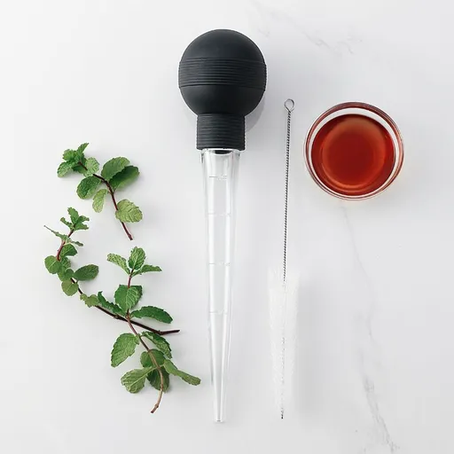 2 pcs Stainless Steel Turkey Baster Food Grade High Temperature Resistant Silicone Oil Injector Marinades Ball Syringe Needle