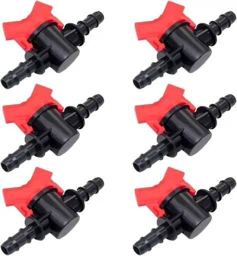 3/4" Drip Irrigation Switch Valve Barbed Ball Valve for Garden Drip Irrigation Aquarium (6 Pcs)