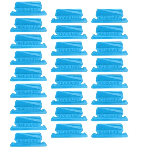 25 Pack Hanging File Folder Tabs, Clear Plastic Label Tabs and Inserts for Filing Cabinets and Office Organization, Blue, 3 in